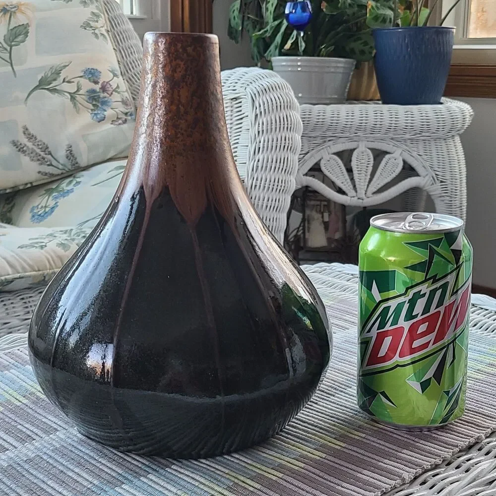Vintage Hand Thrown Drip Glazed Ceramic Clay Pottery 